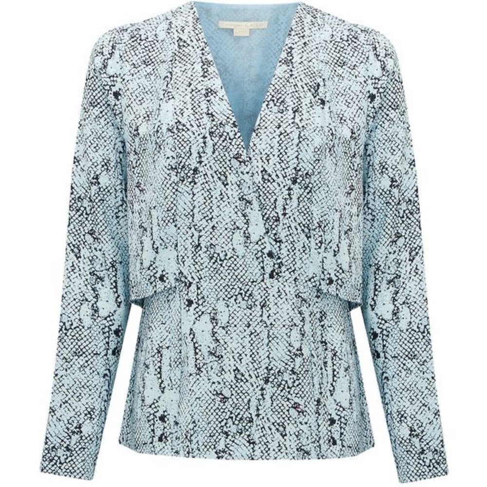 NWT COOPER AND ELLA EVIE BLOUSE - MODERN SNAKE PRINT Size Large